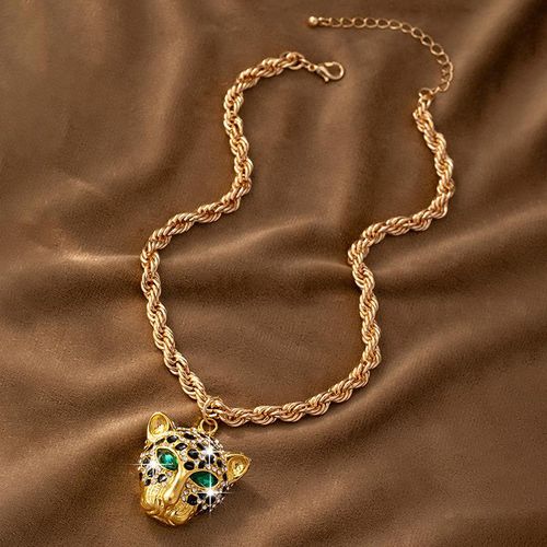 🐯Hip-Hop Style Leopard Head Pendant (Comes with a Roman Chain)💞