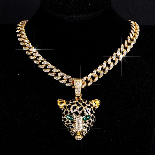 🐯Hip-Hop Style Leopard Head Pendant (Comes with a Roman Chain)💞