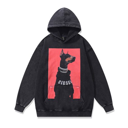 Men's 100% Cotton Hooded Washed Custom Printed Sweatshirt&Hoodies