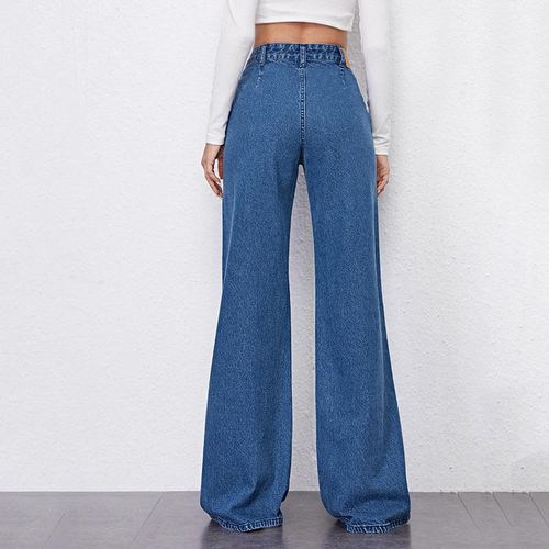 Stylish Chic High Waist Wide Leg with Zipper Fly Pants