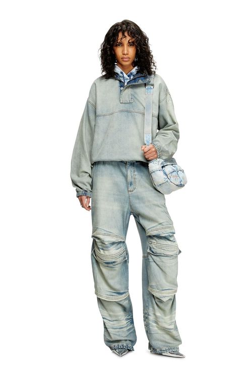 Unique Design Style Elastic Waist Drawstring Retro Casual Street Women's Jeans
