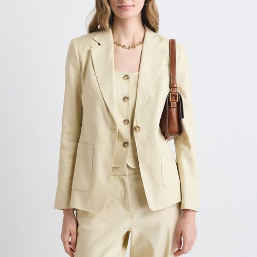 Simple and Fitted Linen Blended Women's Suit, Suitable for Modern Professionals to Wear