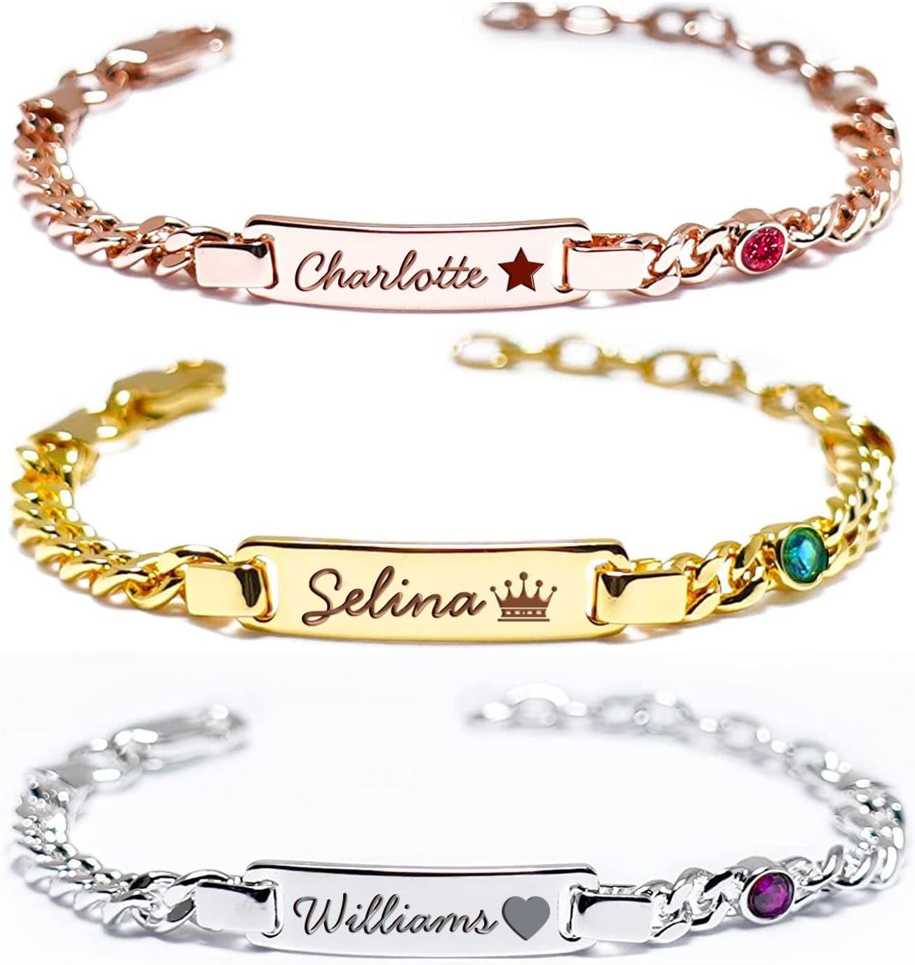 Personalized Baby Birthstone Bracelets