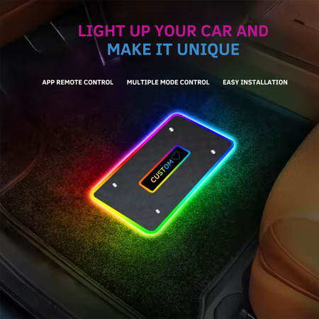 Custom RGB Couple Car Mats—Turn Every Drive Into a Date Night 💜