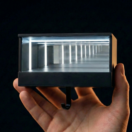 LED Infinity Mirror Garage Display & Key Holder for 1:64 Diecast Cars
