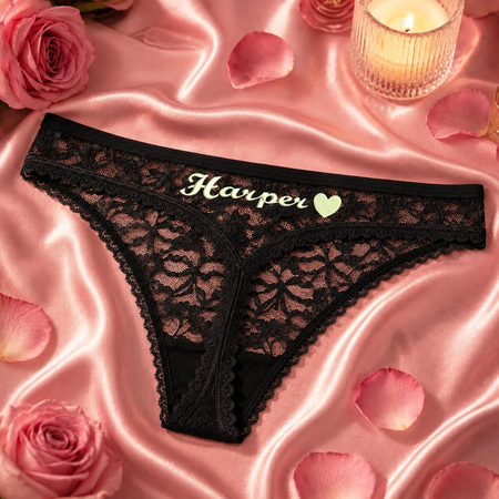 Custom Embroidered Name Lace Thong – Surprise Your Lover