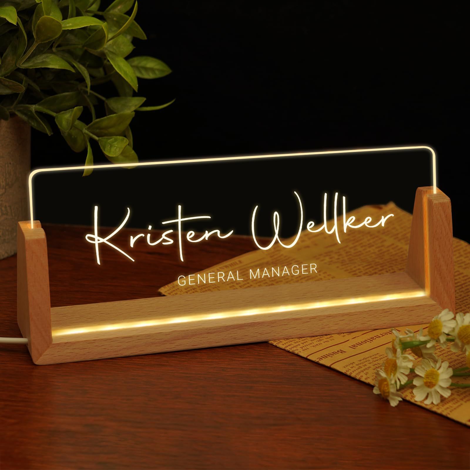 Personalized Light Up Acrylic Desk Name Plate