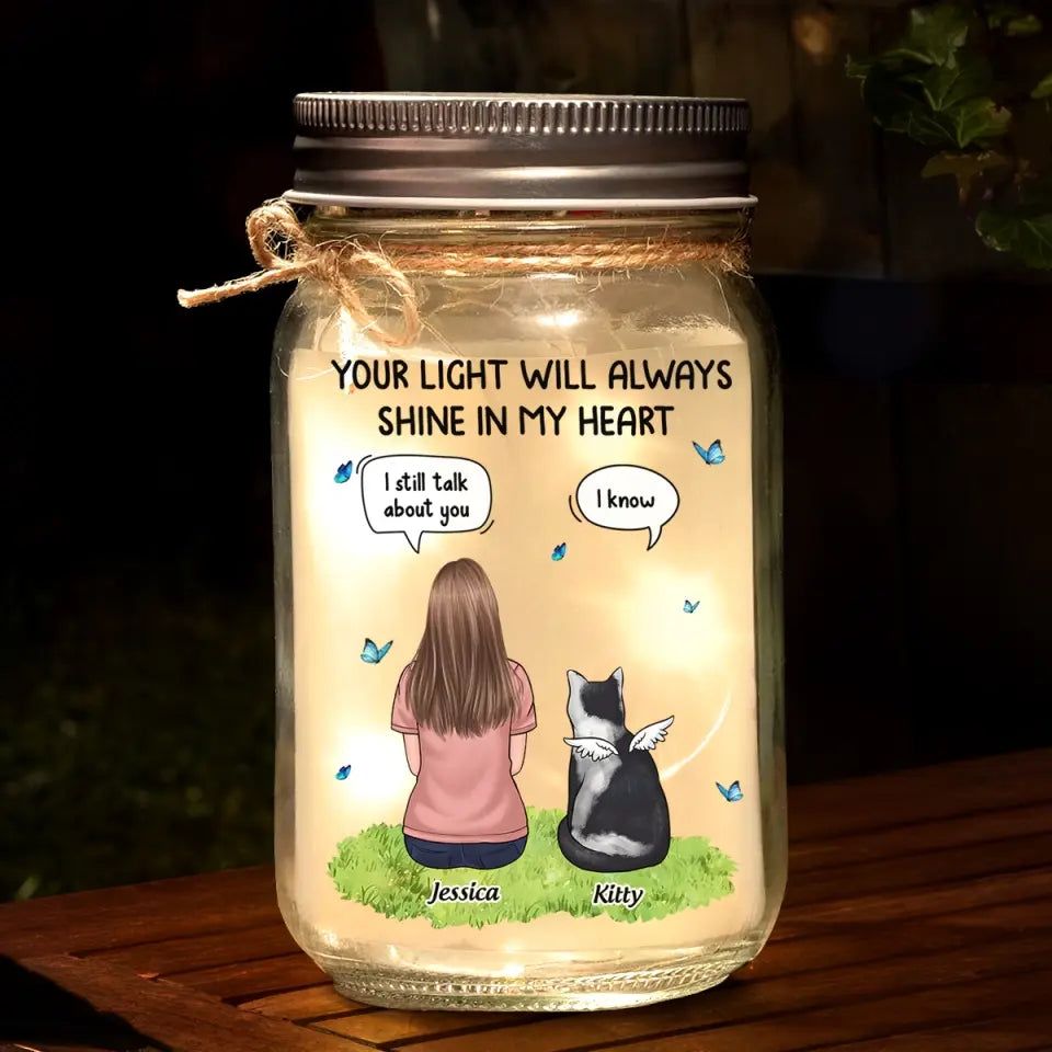 Memorial Personalized Custom Mason Jar Light