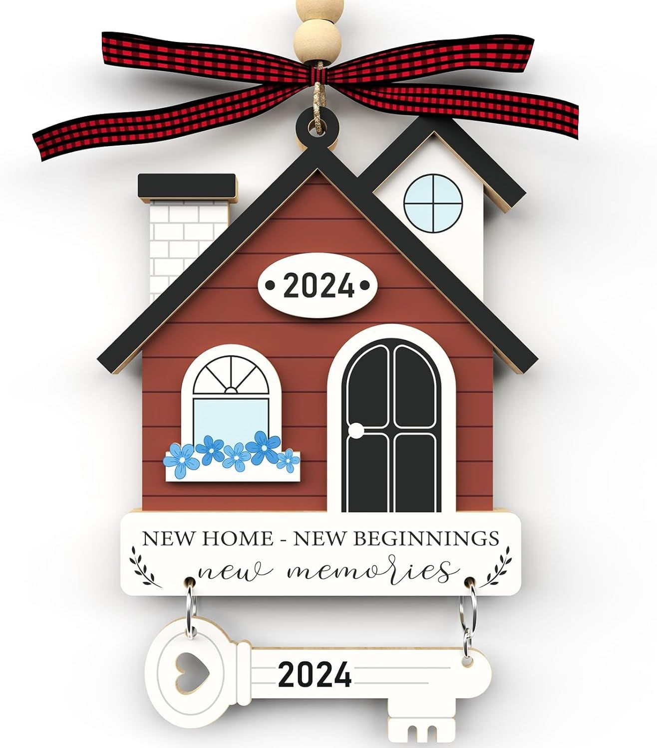 Wooden New Home Ornament 2025