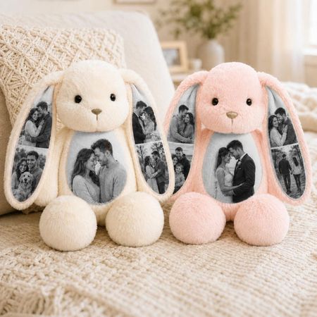Custom Bunny Plush with Hidden Photo
