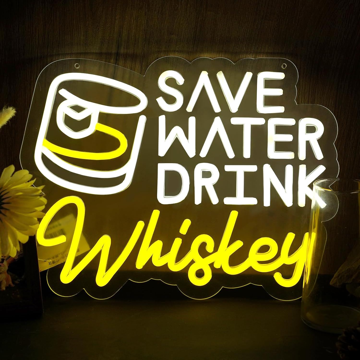 Save Water Drink Whiskey Neon Sign