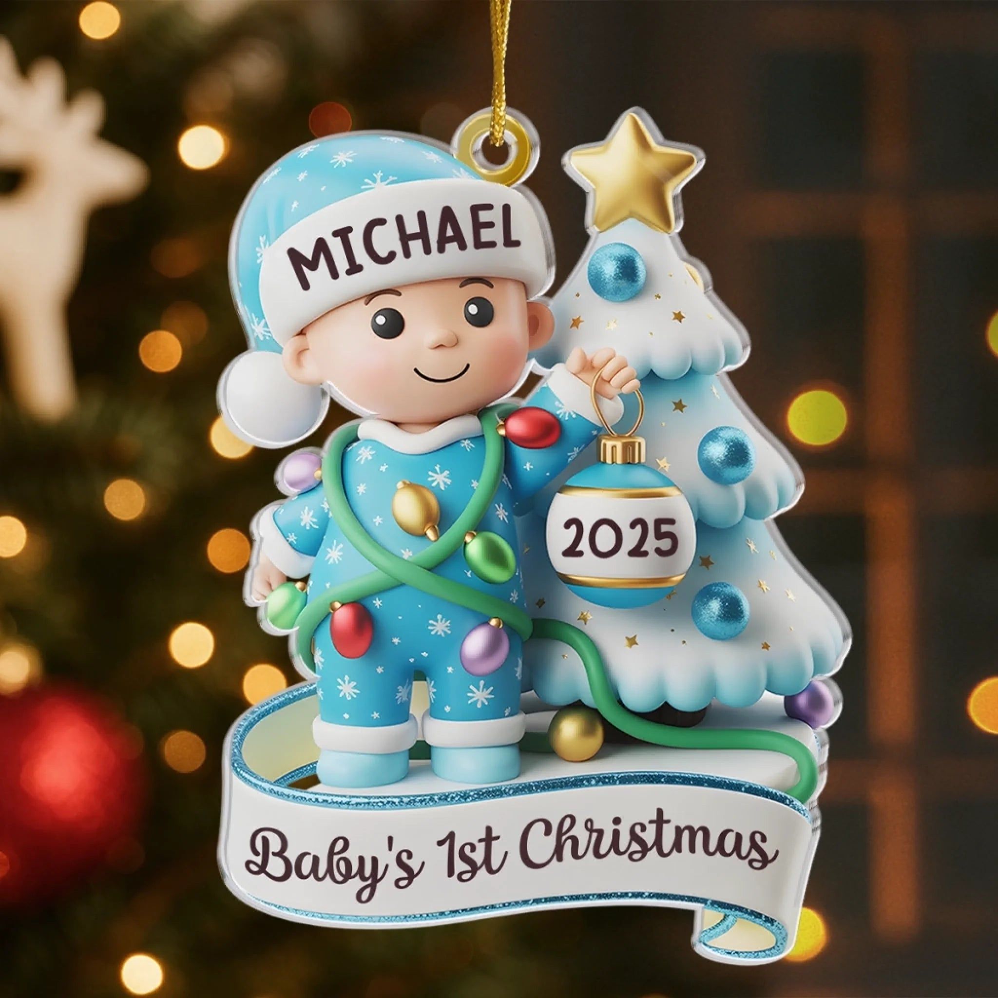 Custom Baby's First Christmas Ornament – Personalized Name