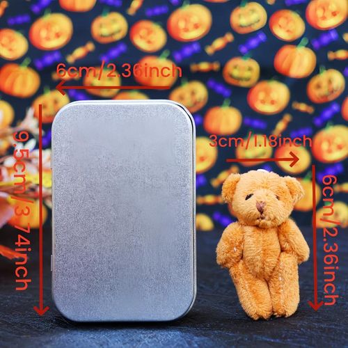 🎃🧸Cute Halloween Teddy Bear in a Box with wizard hat, Broom, Pumpkin & Cat🌟👻