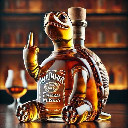 Middle Finger turtle Whiskey Decanter
