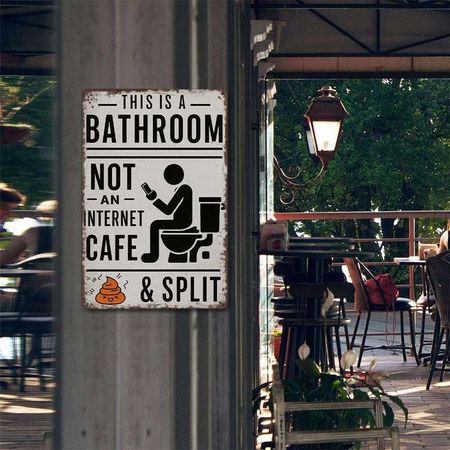 ✨HOT SALE 49% OFF📱🚫Humorous Bathroom Metal Wall Sign🚽💩