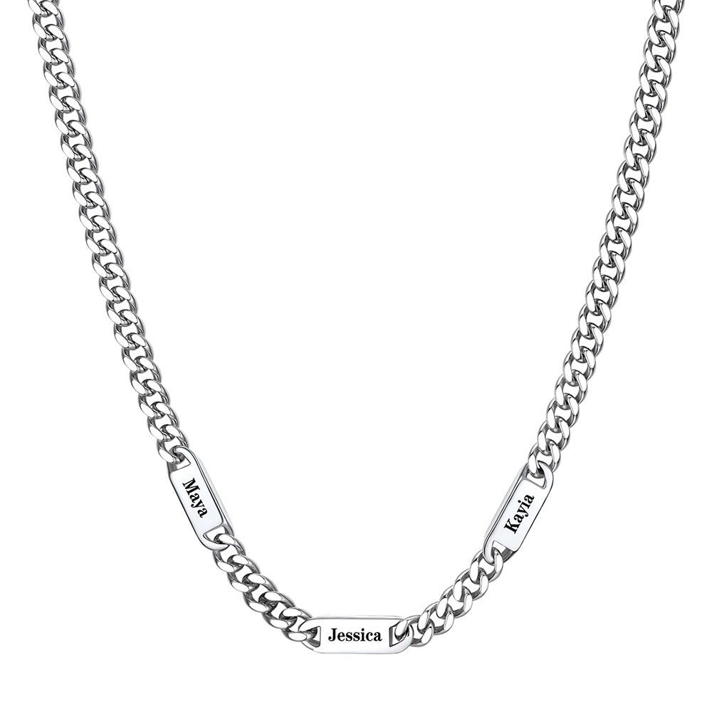 Personalized Engraving 1-6 Name Cuban Chain Necklace