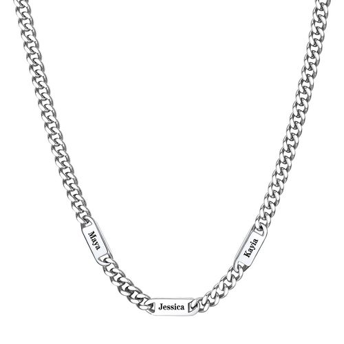 Personalized Engraving 1-6 Name Cuban Chain Necklace
