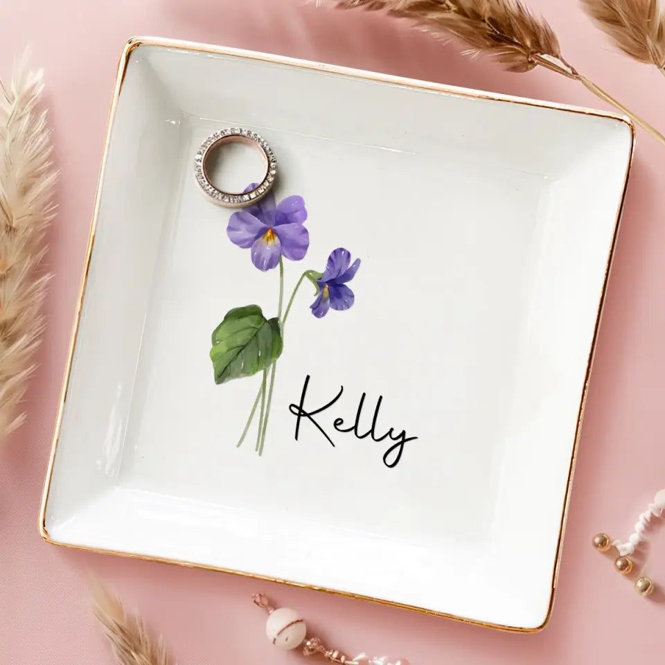 Friends Are Flowers That Never Fade - Bestie Personalized Custom Jewelry Dish