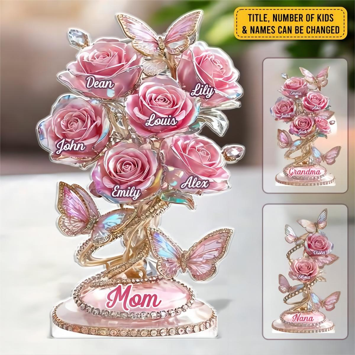 Each Rose Holds A Piece Of Your Heart - Personalized Acrylic Plaque Custom Shape