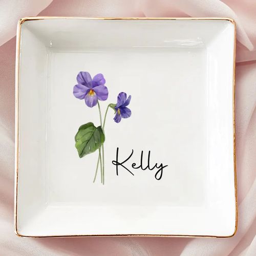 Friends Are Flowers That Never Fade - Bestie Personalized Custom Jewelry Dish
