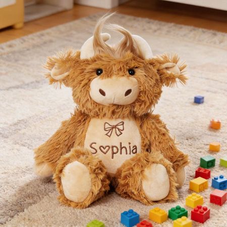 Custom Name Highland Cow Plush