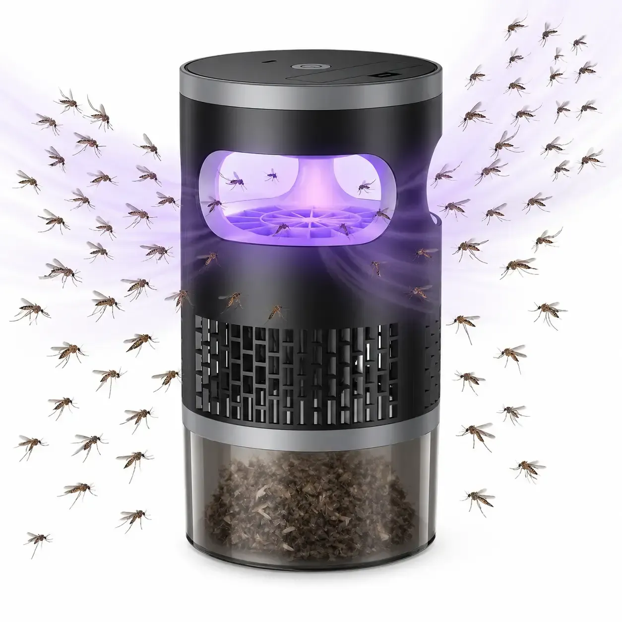 Indoor LED Mosquito Trap - Quiet Non-Zapper with Effective Suction, UV Light - Catches Fruit Flies, Gnats, Moths for Home Use