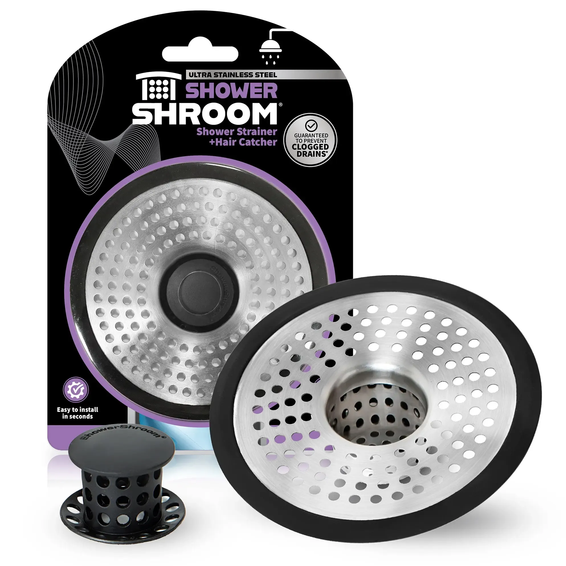 Revolutionary Shower Hair Catcher Drain Protector Bathtub Stainless Steel Wipe Cover