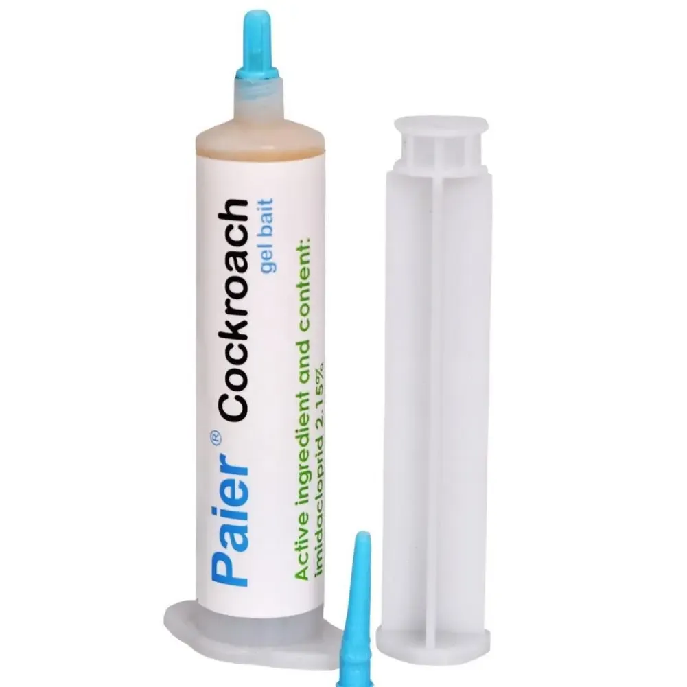 Indoor Cockroach Exterminator, Insect Repellent, 1 tubes x 30g, 1 plungers and 2 tips, German Cockroach Pest Control, Can be used indoors and outdoors, Cockroach Killing Gel for American Cockroaches, German Cockroaches and other major cockroach species