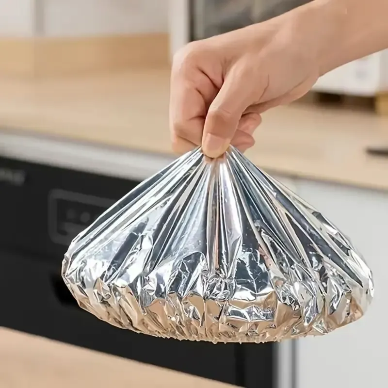 100pcs Reusable Food Grade Aluminum Foil Covers, Safety, Insulated Tableware Lids, Kitchen Freshness, Heat Preservation & Heat Retention, Suitable for Bowls and Plates