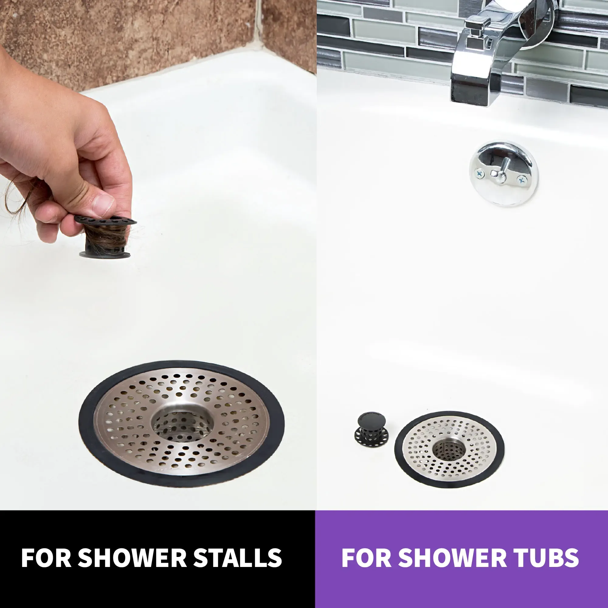 Revolutionary Shower Hair Catcher Drain Protector Bathtub Stainless Steel Wipe Cover