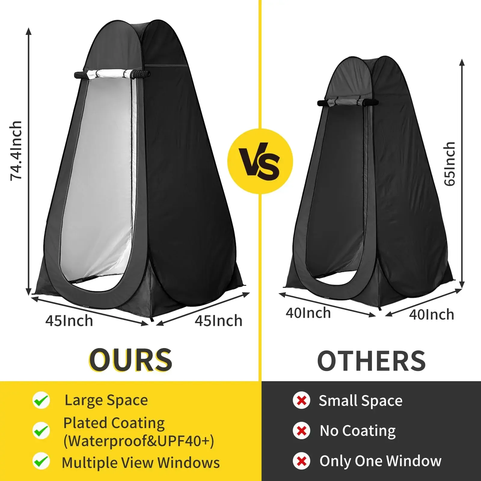 Camping Changing Tent portable toilet Shower Tent with Solar Bag Durable Pop-Up Shower Changing Tent plant watering rv bunk beach picnic fishing potty Outdoor Camping Shower Tent Easy Setup Privacy Tent Changing Room Portable Camp Shower Tents fo