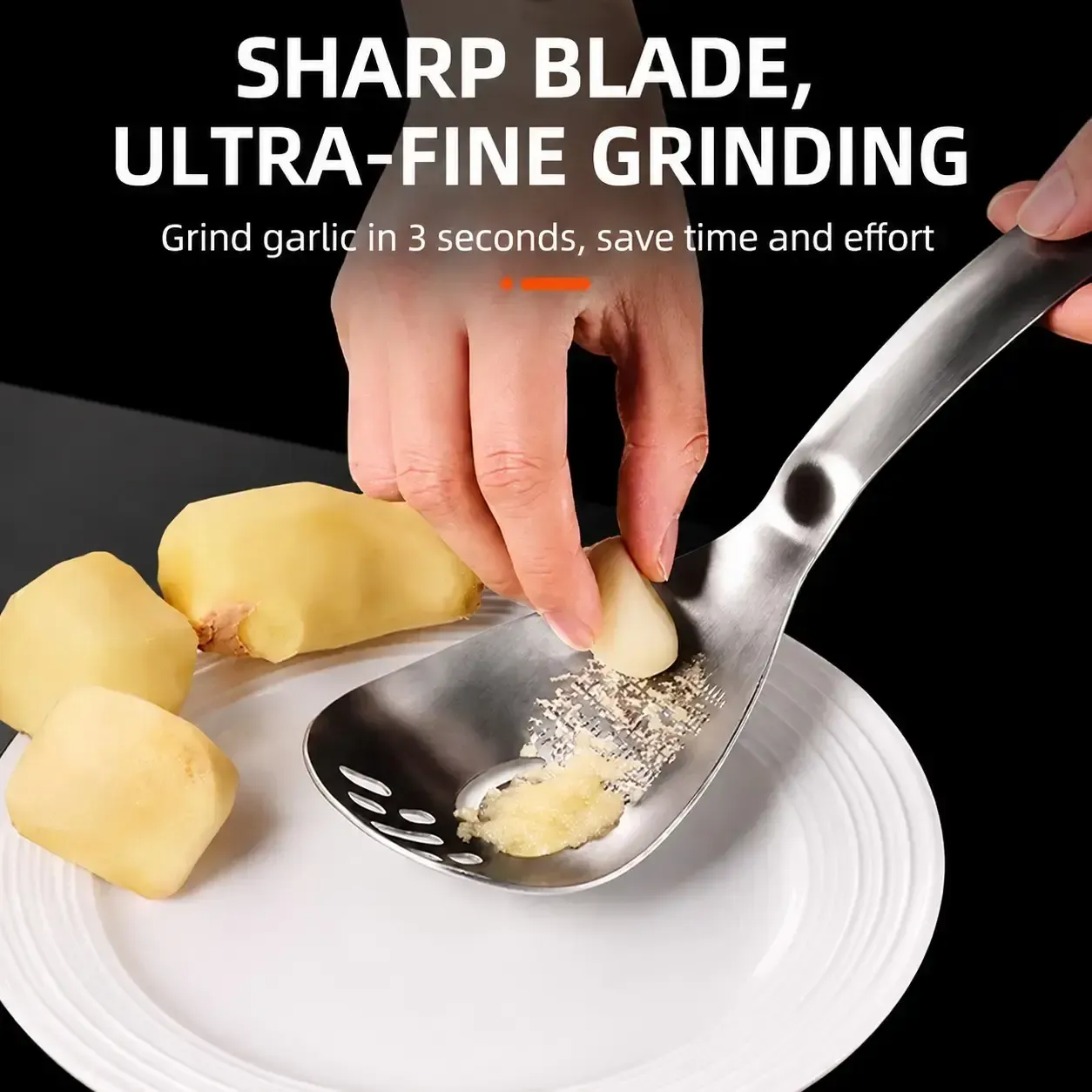 304 Stainless Steel Filter Mesh, Multi-Functional Spoon, Baby Food Masher, Cooking Garlic Grinder, Strainer Ladle, Strainer Utensils