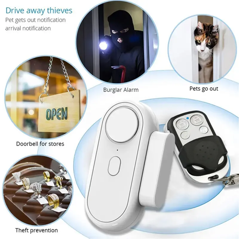 120dB Door Window Alarm - Magnetic Sensor Door Alarm When Opened, Wireless Home Security Alarm for Kids Safety, Easy Install Adhesive Door Window Alarms Home Security System