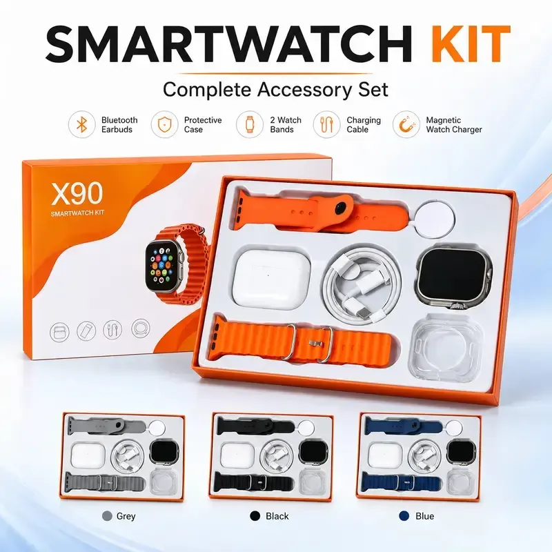 Smartwatch Set:Smart Watch for Men Women, Waterproof Sport Smartwatch Compatible with iPhone & Android