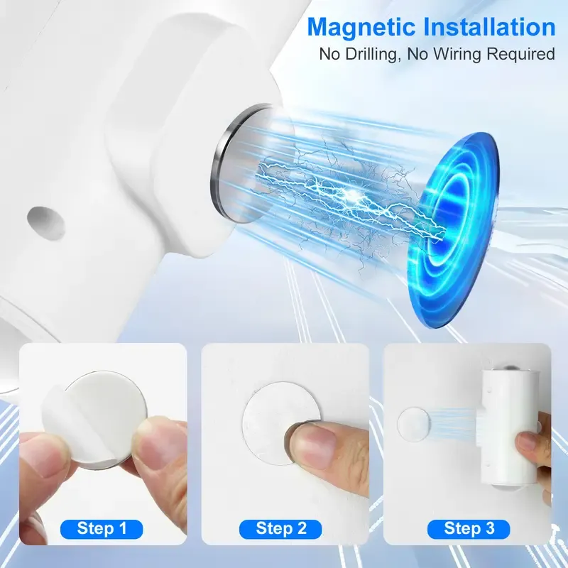 Smart LED Wall Lamp with Motion Sensor - 16 RGB Dynamic Ambient Night Light with Remote, Magnetic & Stick on Design, USB Rechargeable Cordless Projector light, Perfect for Home Decor, Stairs, Hallway, Courtyard Doorway