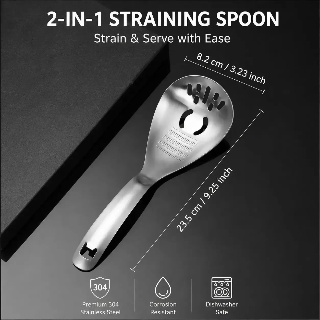 304 Stainless Steel Filter Mesh, Multi-Functional Spoon, Baby Food Masher, Cooking Garlic Grinder, Strainer Ladle, Strainer Utensils