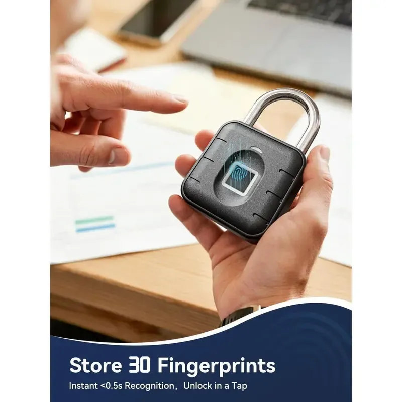 Fingerprint Padlock, Locker Lock, Keyless Padlock Outdoor Fingerprint Lock Combination Gate Locks for Gym Storage