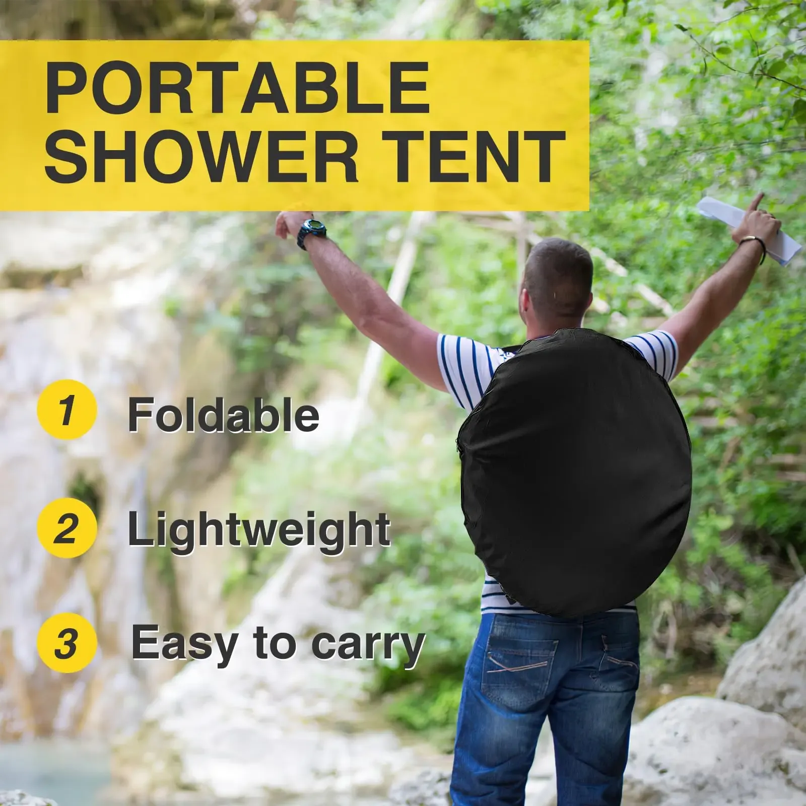 Camping Changing Tent portable toilet Shower Tent with Solar Bag Durable Pop-Up Shower Changing Tent plant watering rv bunk beach picnic fishing potty Outdoor Camping Shower Tent Easy Setup Privacy Tent Changing Room Portable Camp Shower Tents fo