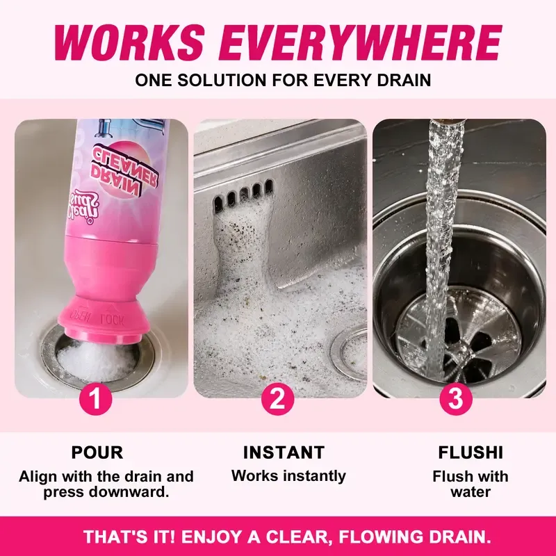 Foaming Drain Opener  Alcohol Free Mousse Foam, Scented Cleaning Products Unclogs Sinks, Kitchen Drains, Bathtubs, Odor Neutralizer, 24 Month Shelf Life, Household Cleaning Supplies