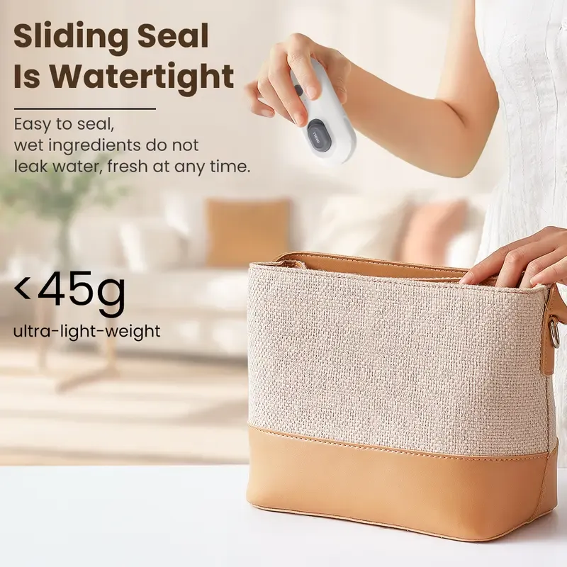 2 in 1Heat USB Rechargeable Bag Selaer,Plastic Electric Bag Sealers,Snack Mini Snack Bag Sealing Machine,Keep Food Fresh,Portable Sealer Picnics.