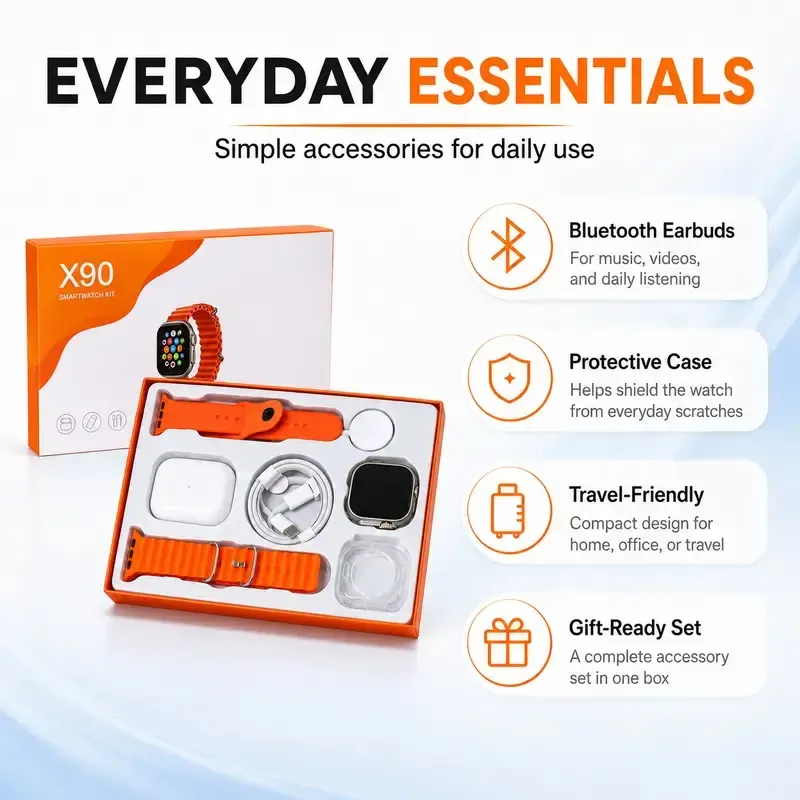 Smartwatch Set:Smart Watch for Men Women, Waterproof Sport Smartwatch Compatible with iPhone & Android