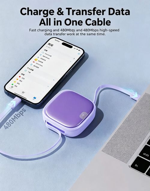 Retractable Data Cable Quick Charging Absorption Storage Box with 65W Fast Charging Data Cable Eight-in-one Storage Box