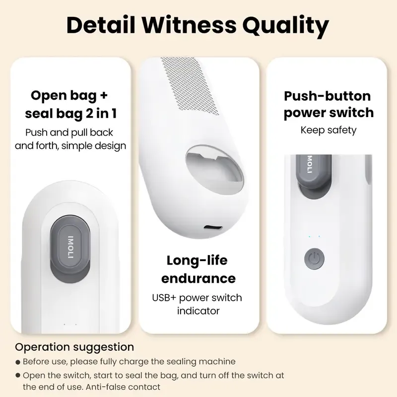 2 in 1Heat USB Rechargeable Bag Selaer,Plastic Electric Bag Sealers,Snack Mini Snack Bag Sealing Machine,Keep Food Fresh,Portable Sealer Picnics.