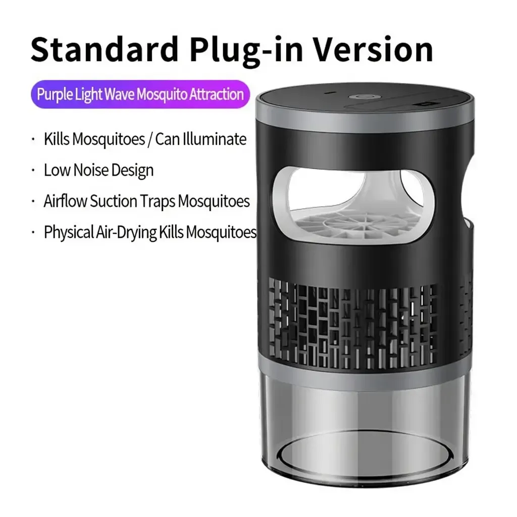 Indoor LED Mosquito Trap - Quiet Non-Zapper with Effective Suction, UV Light - Catches Fruit Flies, Gnats, Moths for Home Use