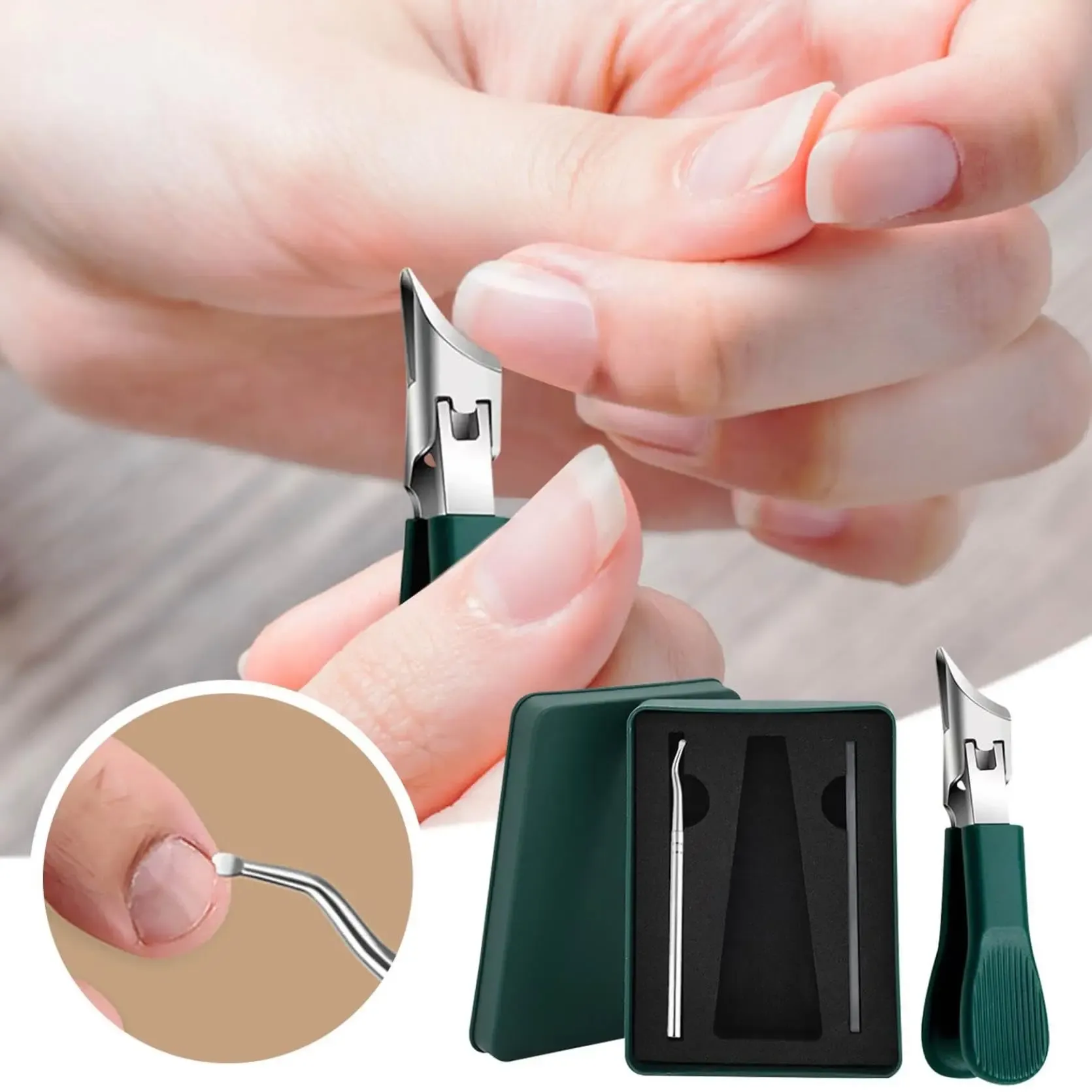 Three Sets of Eagle Beak Beveled Nail Clippers - Wide Jaw Opening Anti-Splash Slanted Nail Clipper, 25 Degree Oblique Nail Clipper, Ingrown Toenail Clippers for Thick Nails for Seniors