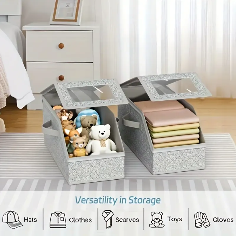 Stackable Hat Storage Boxes for Baseball Caps, Holds Up to 24 Hats, Durable Cardboard Box for Men, Classic Style, Wardrobe Organizer
