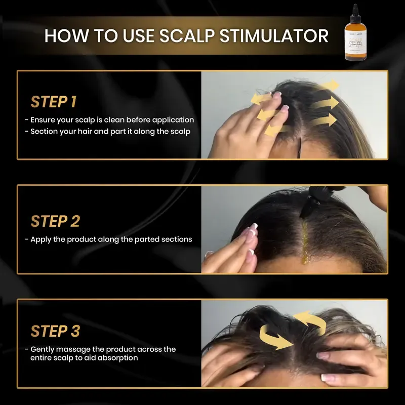 Scalp Stimulator Hair Growth Oil - Lightweight Rosemary & Mint Blend for Thicker, Fuller Hair, Alopecia Support & Hair Regrowth