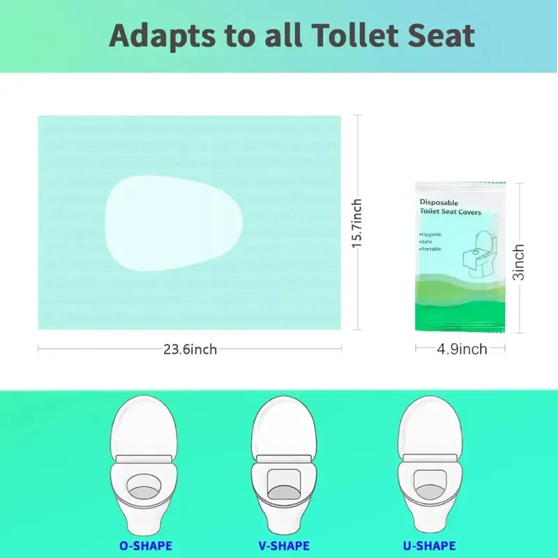 Disposable Toilet Seat Covers (10pcs)- Travel Size Individually Wrapped Seat Protectors for Public Restrooms., Toilet Lid Covers For Bathroom, Single-Use Toilet Lid & Tank Covers