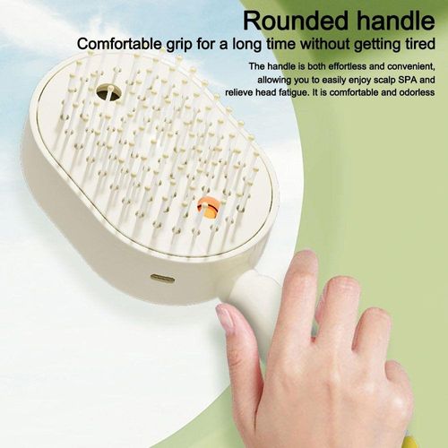 Electric Air-Cushion Massage Comb with Mist Spray—a 3-in-1 multifunctional styling comb combining self-cleaning, anti-tangle, anti-static, and volumizing capabilities with essential oil aromatherapy hair care. summerwins