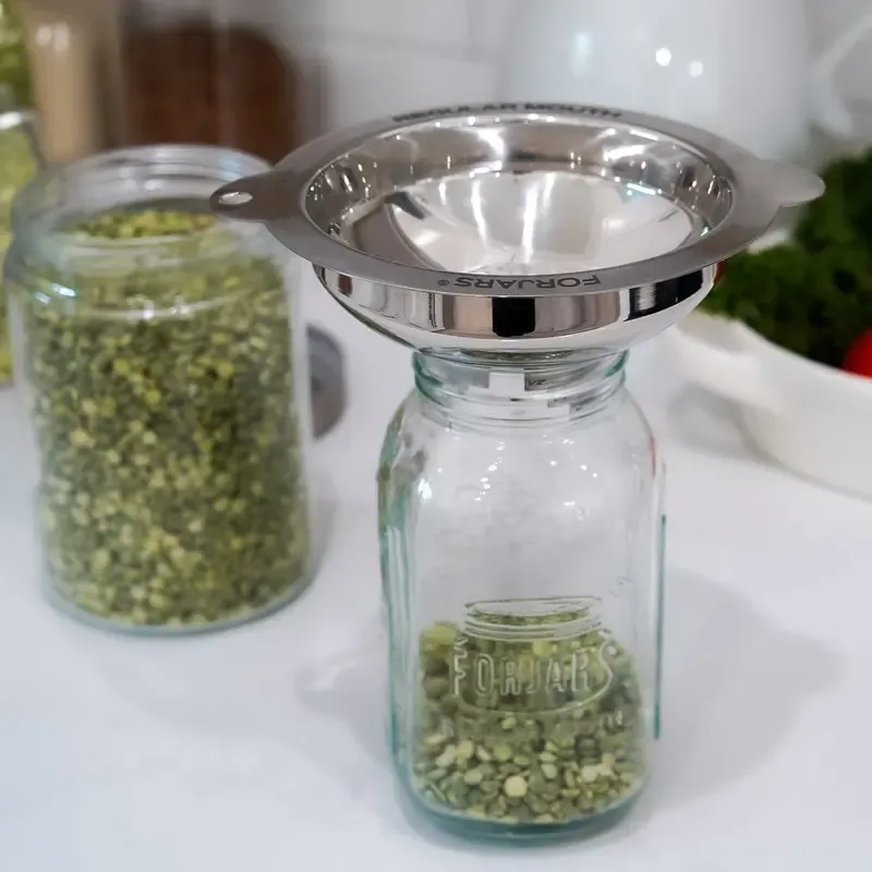 Forjars Stainless Steel Funnel Set with Regular & Wide Mouth Sizes Dishwasher Safe BPA Free Kitchen Accessories Utensils